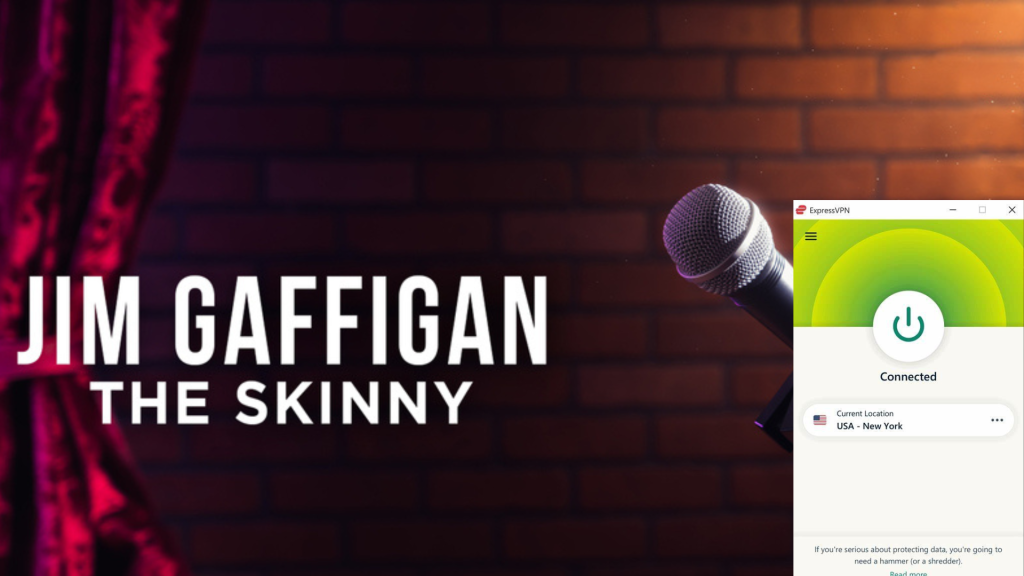 I could watch Jim Gaffigan: The Skinny outside the US on Hulu with ExpressVPN