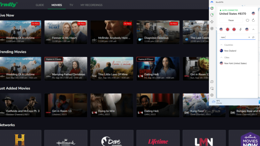 I could watch Story television outside the USA via Frndly TV with NordVPN