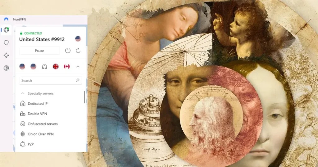 Leonardo da Vinci was accessed with NordVPN