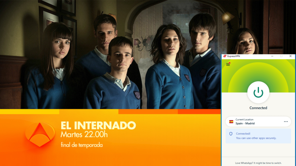 I could watch Antena 3 Outside Spain with ExpressVPN