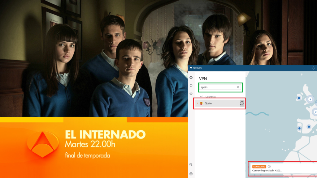 I could watch Antena 3 Outside Spain with NordVPN