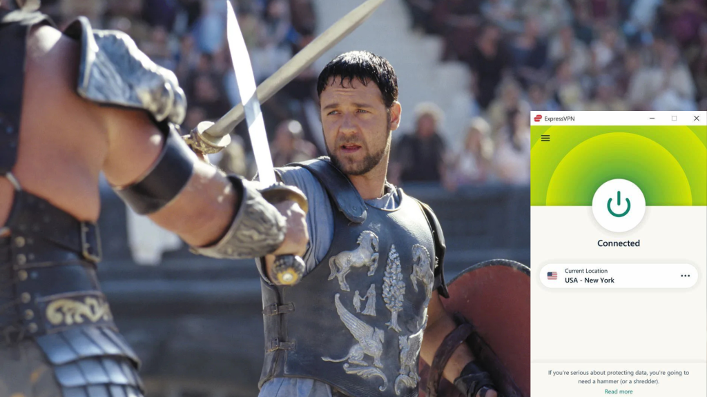 I could watch Gladiator Outside the US on Hulu with ExpressVPN