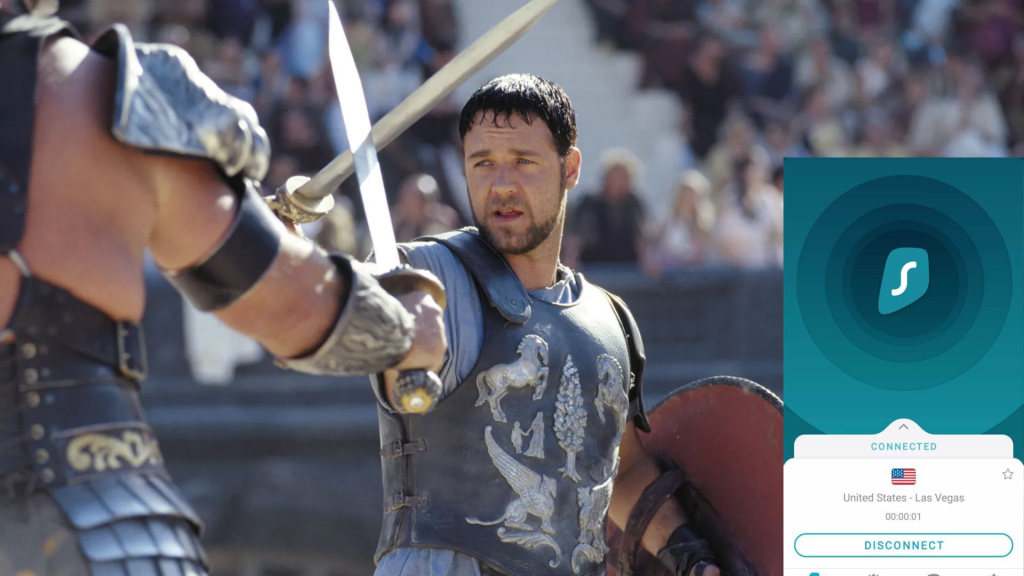 I could watch Gladiator Outside the US on Hulu with SurfShark