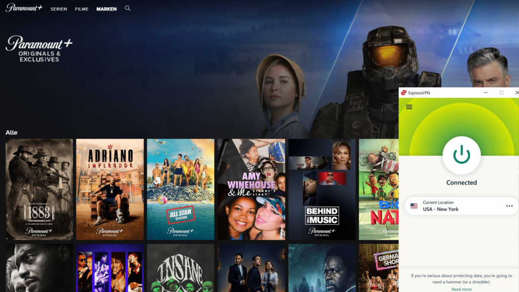 I could watch Paramount+ Outside the US with ExpressVPN