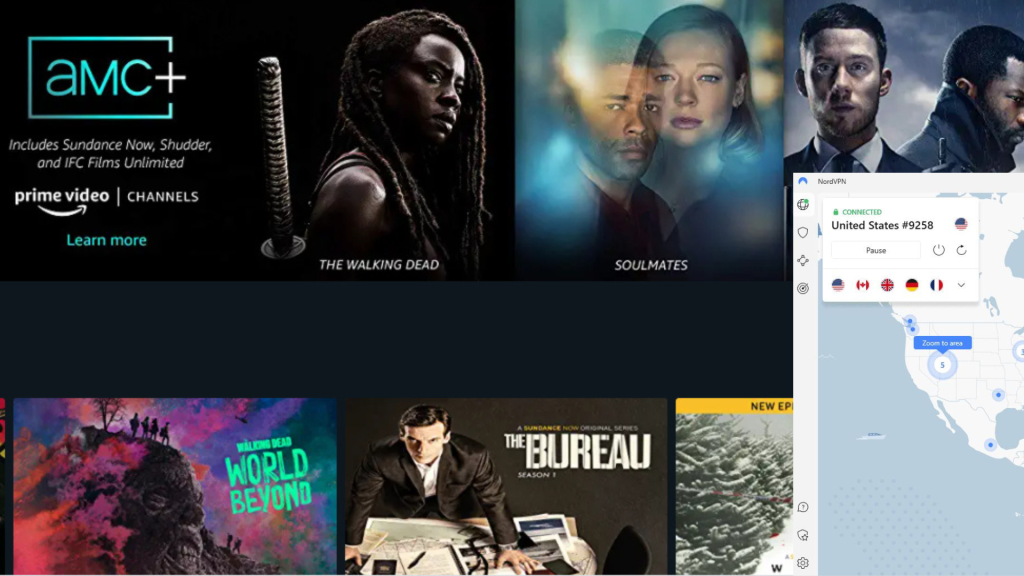 I can Watch AMC+ Outside the US with NordVPN
