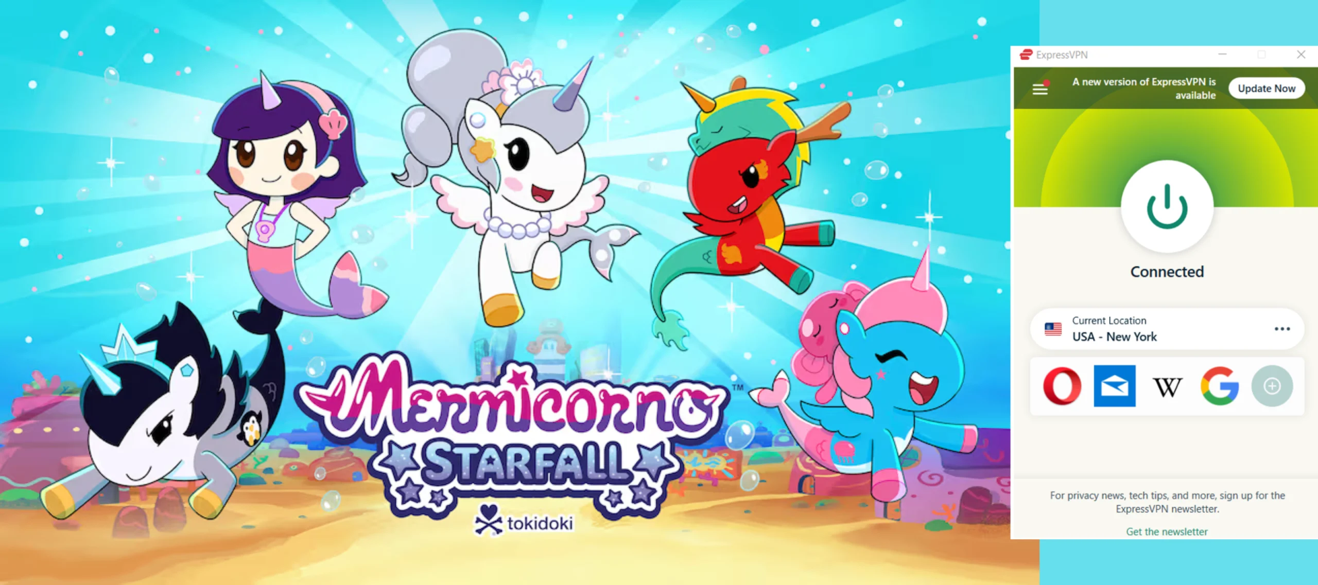 I could watch Mermicorno: Starfall outside the US with ExpressVPN