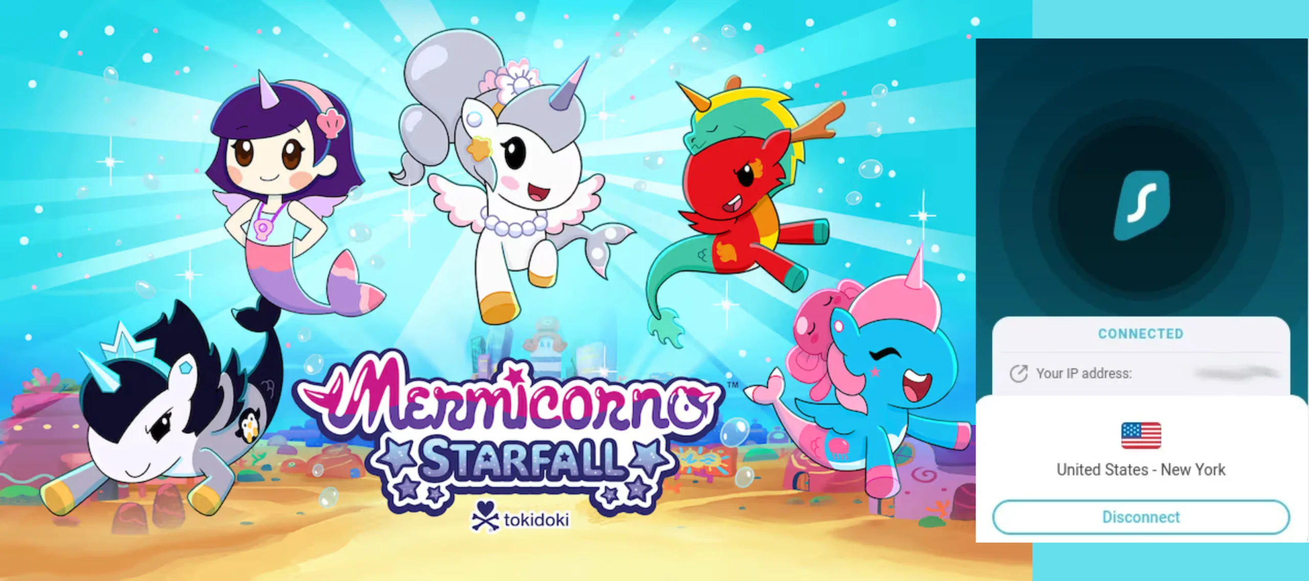 Mermicorno: Starfall was accessed with Surfshark