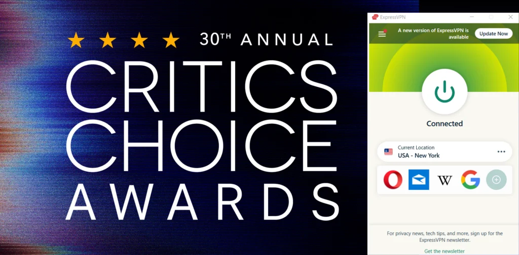 Watch 30th Annual Critics Choice Awards Outside the US on Peacock with ExpressVPN