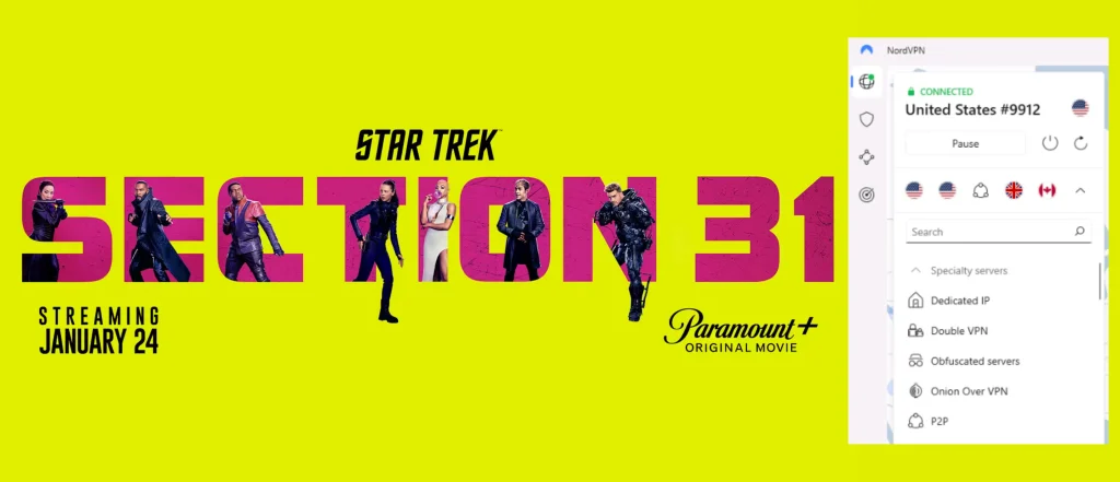 Watch Star Trek: Section 31 Outside the US on Paramount+ with NordVPN