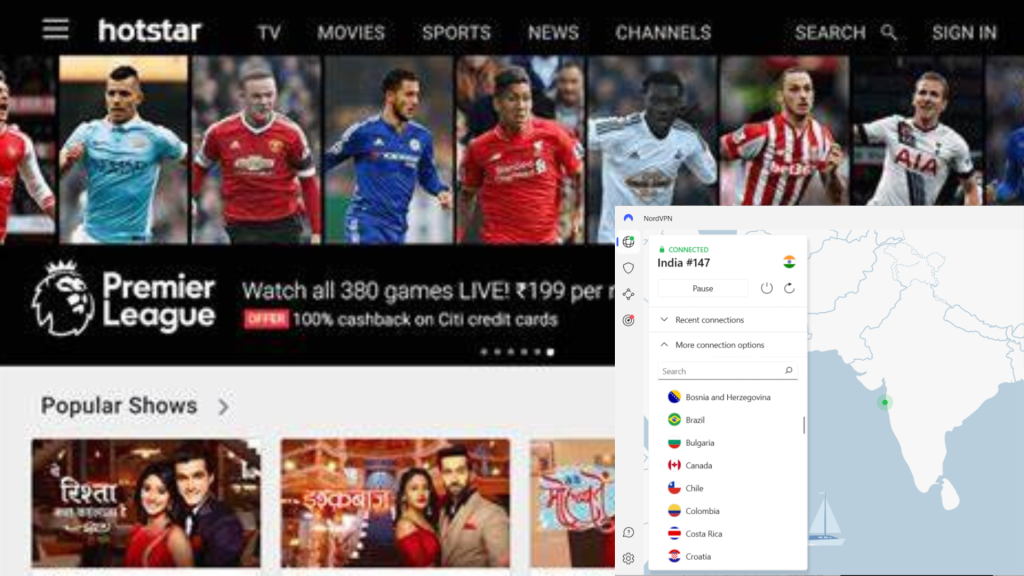 I can Watch Hotstar in New Zealand with NordVPN.